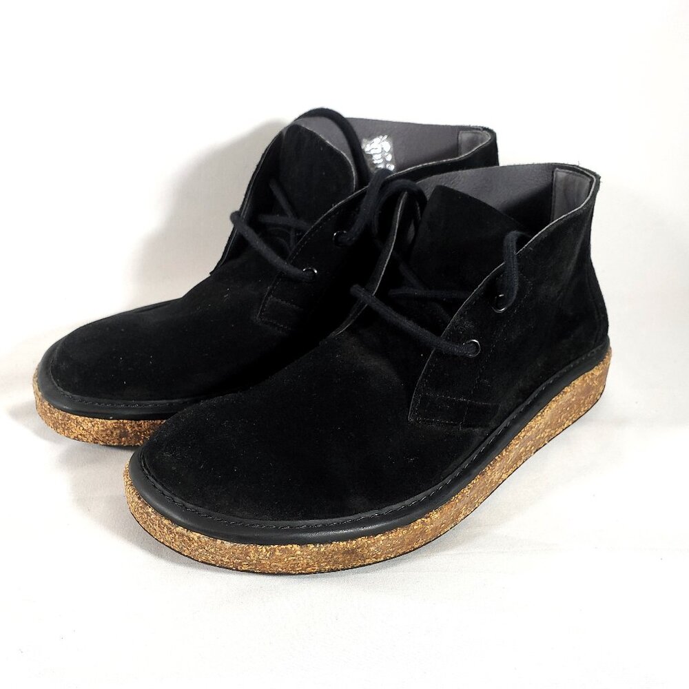 Birkenstock Milton Chukka Boots in black suede Sz 10/44